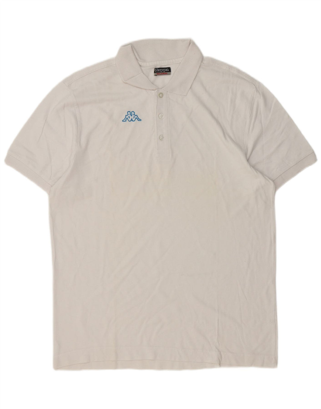 Męska koszulka polo Kappa z grafiką 2XL, biała bawełna