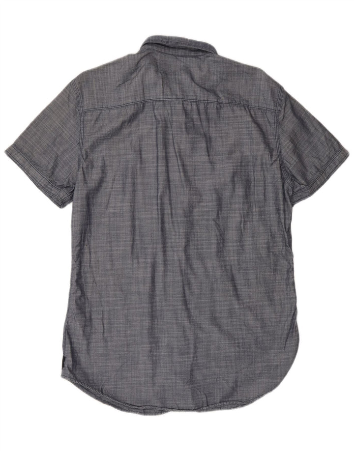 Męska koszula z krótkim rękawem CALVIN KLEIN JEANS, średni granat, jodełka