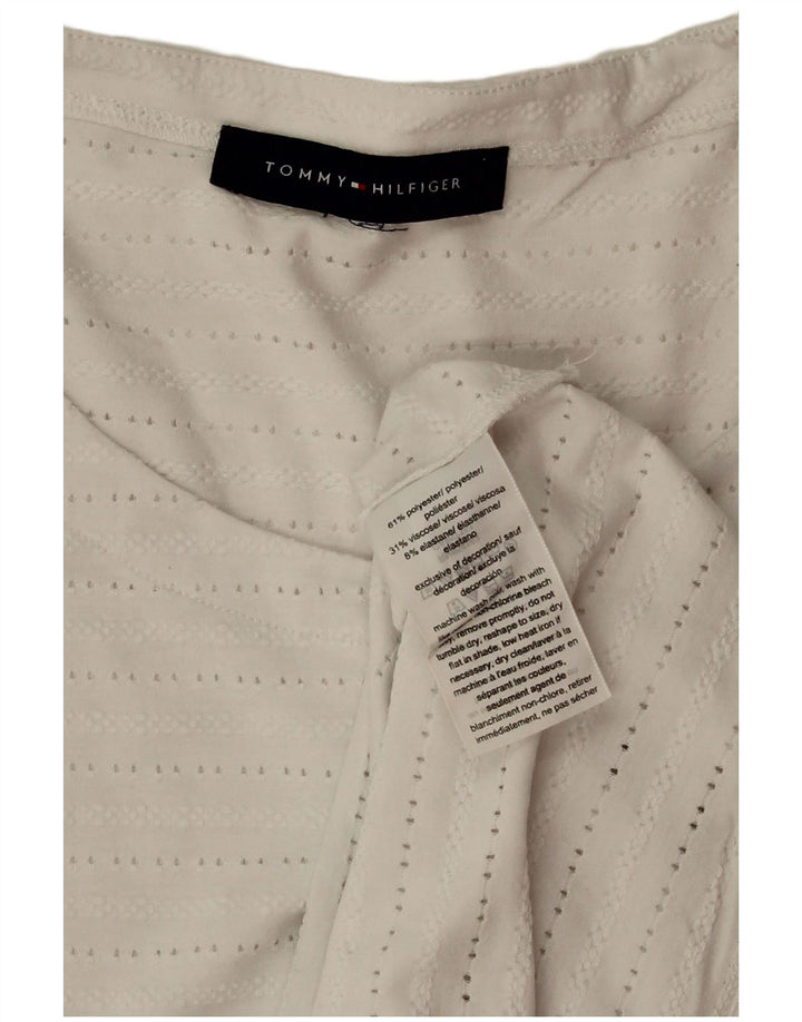 Damska bluzka bez rękawów TOMMY HILFIGER UK 18 XL, biały poliester