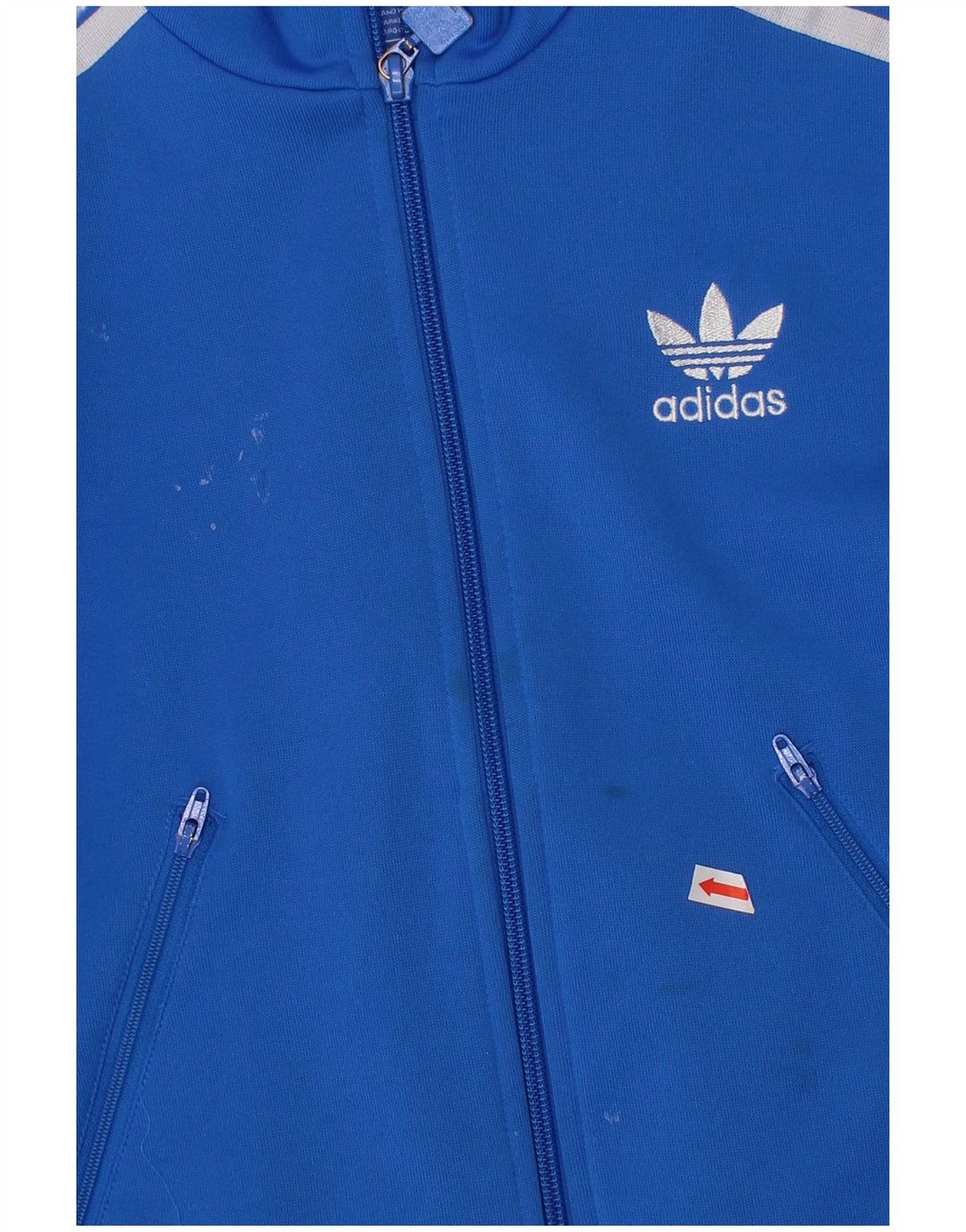 ADIDAS Boys Tracksuit Top Jacket 7-8 Years Blue Polyester