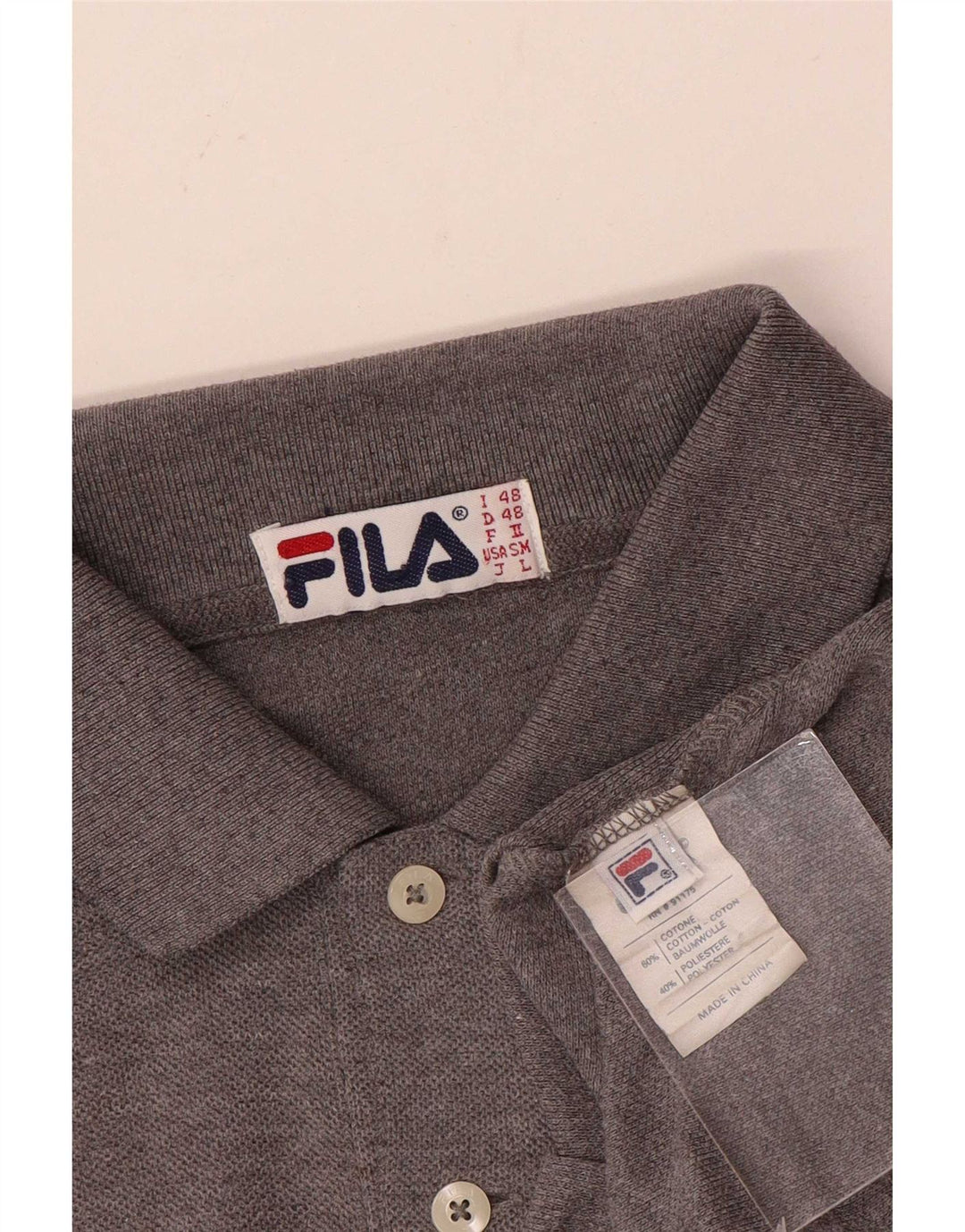 Męska koszulka polo Fila IT 48 Średnioszara bawełna