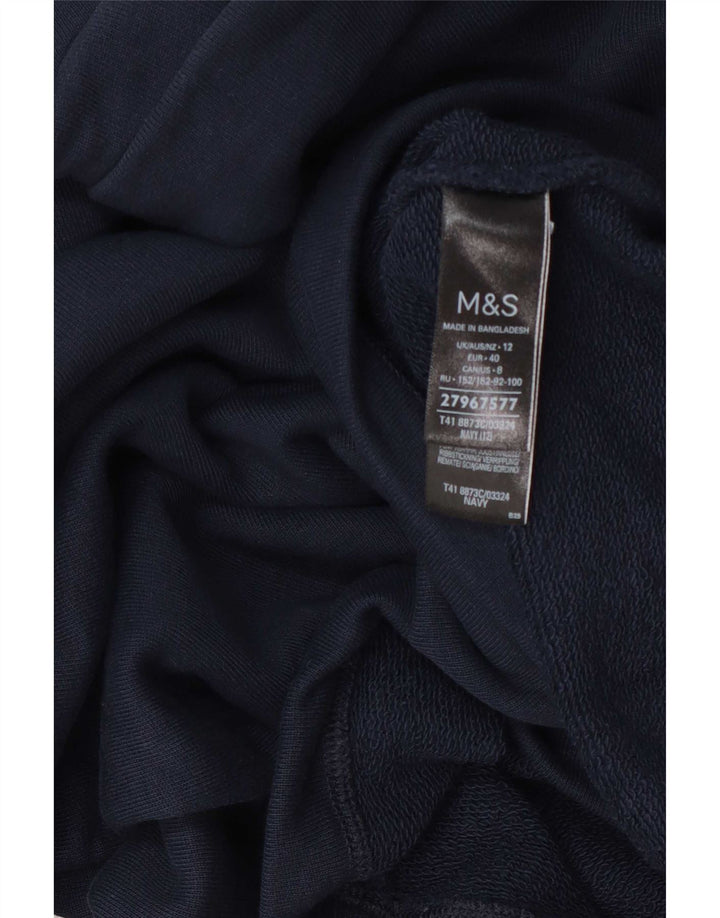 Damski sweter Marks & Spencer z wywijanym dekoltem, UK 12, średni granatowy