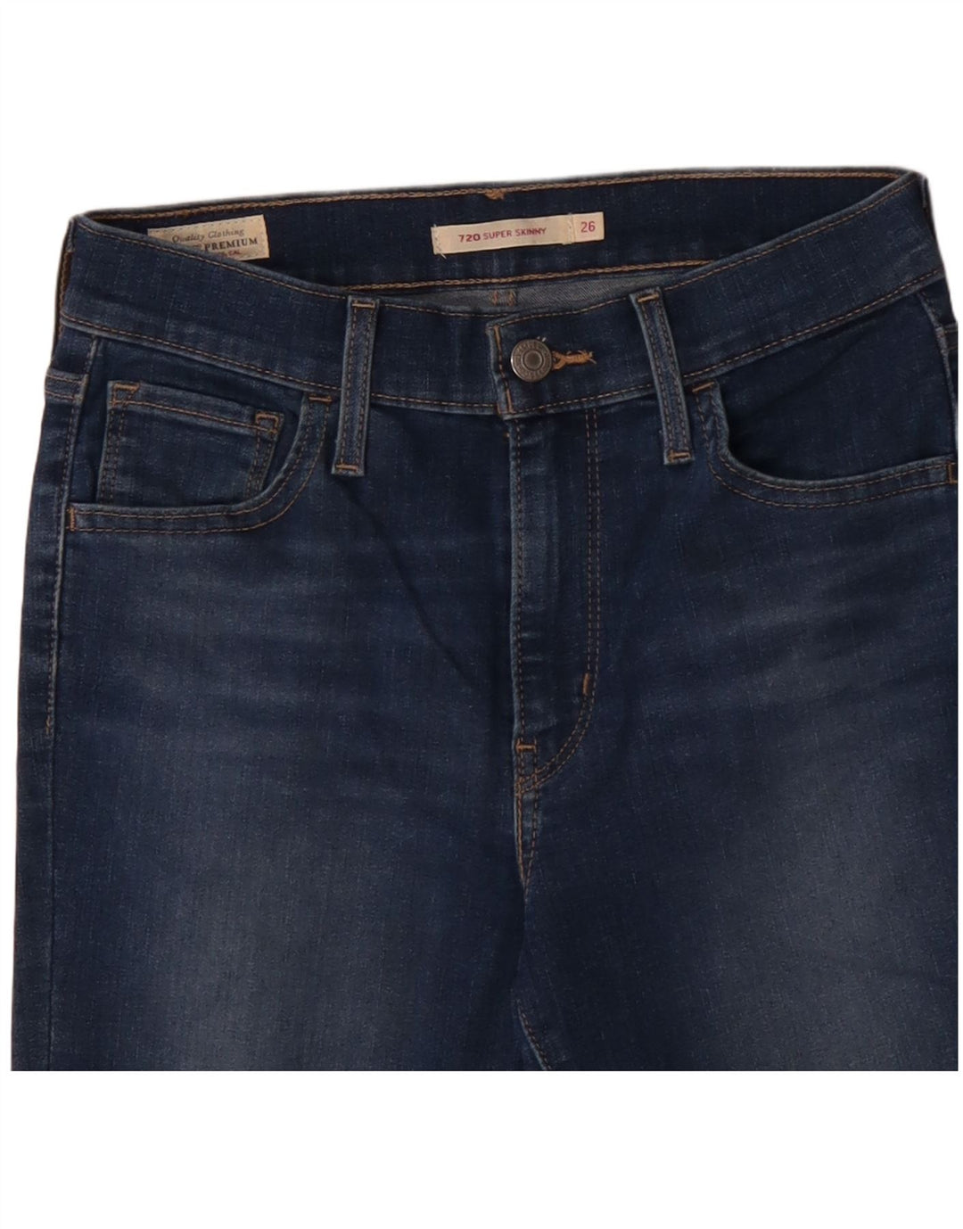 Damskie jeansy LEVI'S 720 Skinny W26 L28 Niebieskie bawełniane