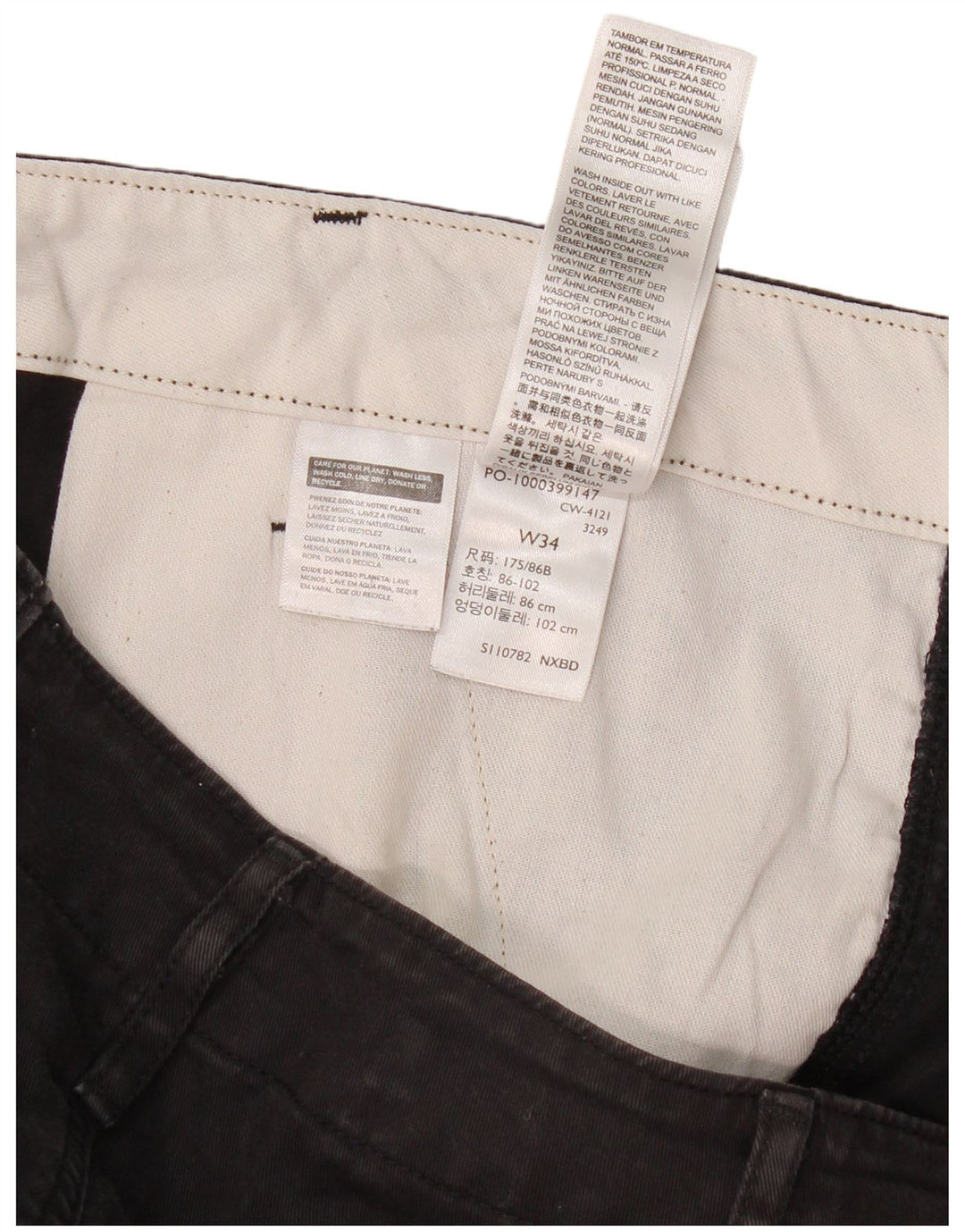Męskie spodnie cargo Levi's W34 L29 Czarna bawełna