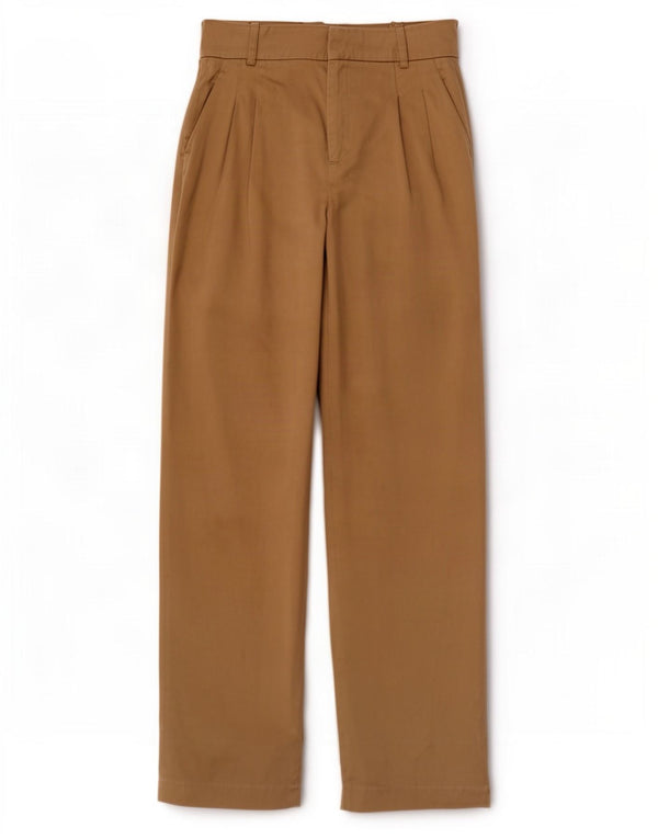 Damskie spodnie chino z wysokim stanem Zara XS W24 L32 Beżowe lniane
