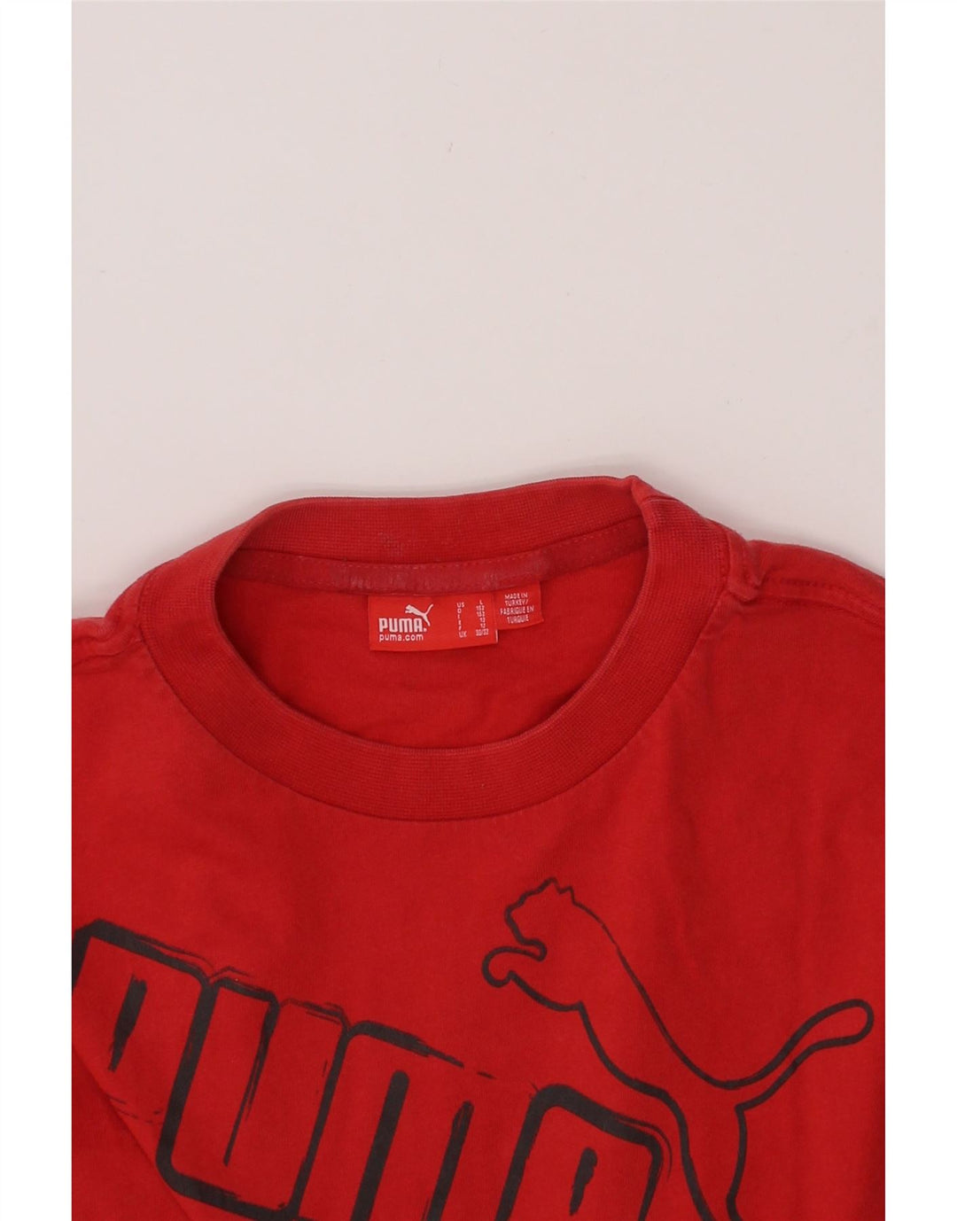 PUMA Boys Graphic Top Long Sleeve 11-12 Years Red Vintage Puma and Second-Hand Puma from Messina Hembry 