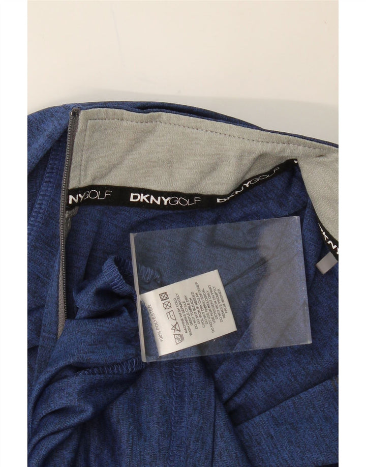 DKNY Mens Zip Neck Pullover Tracksuit Top XL Navy Blue Flecked Polyester