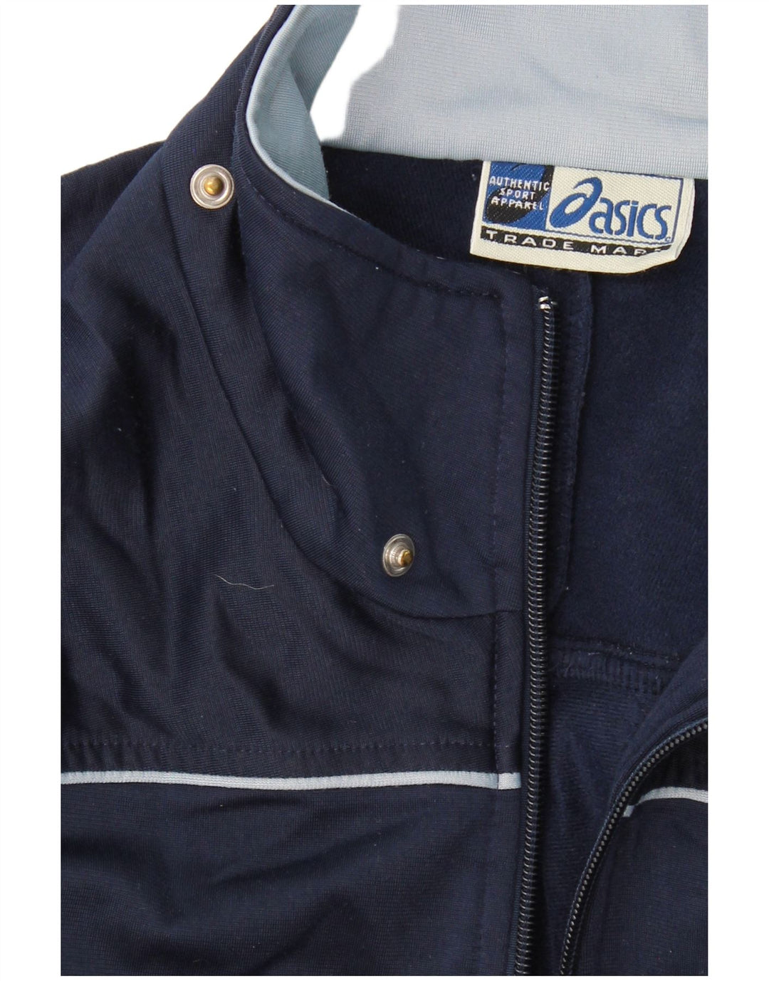ASICS Mens Tracksuit Top Jacket XL Navy Blue Colourblock