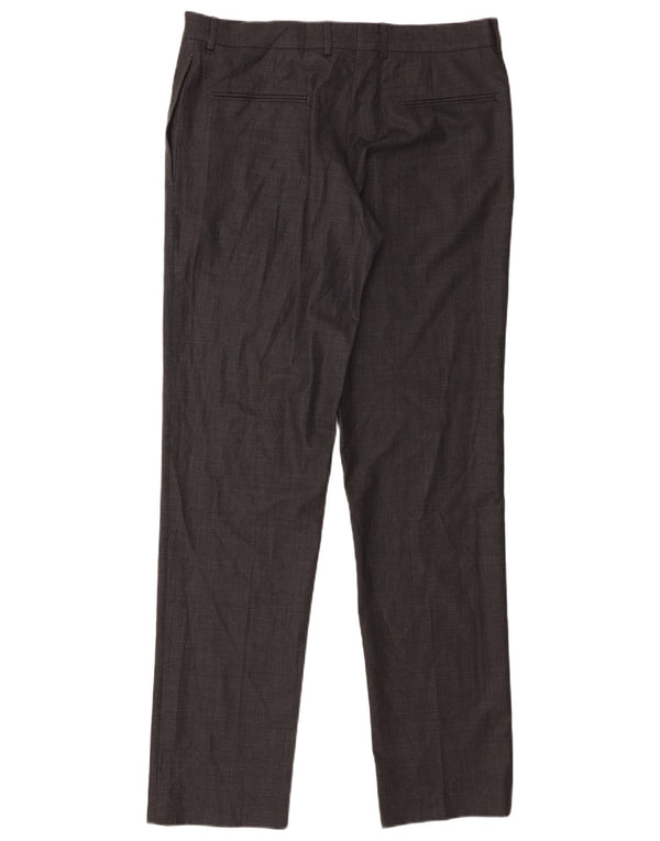 Męskie proste spodnie garniturowe Zara EU 44 Large W34 L34 Szara wełna