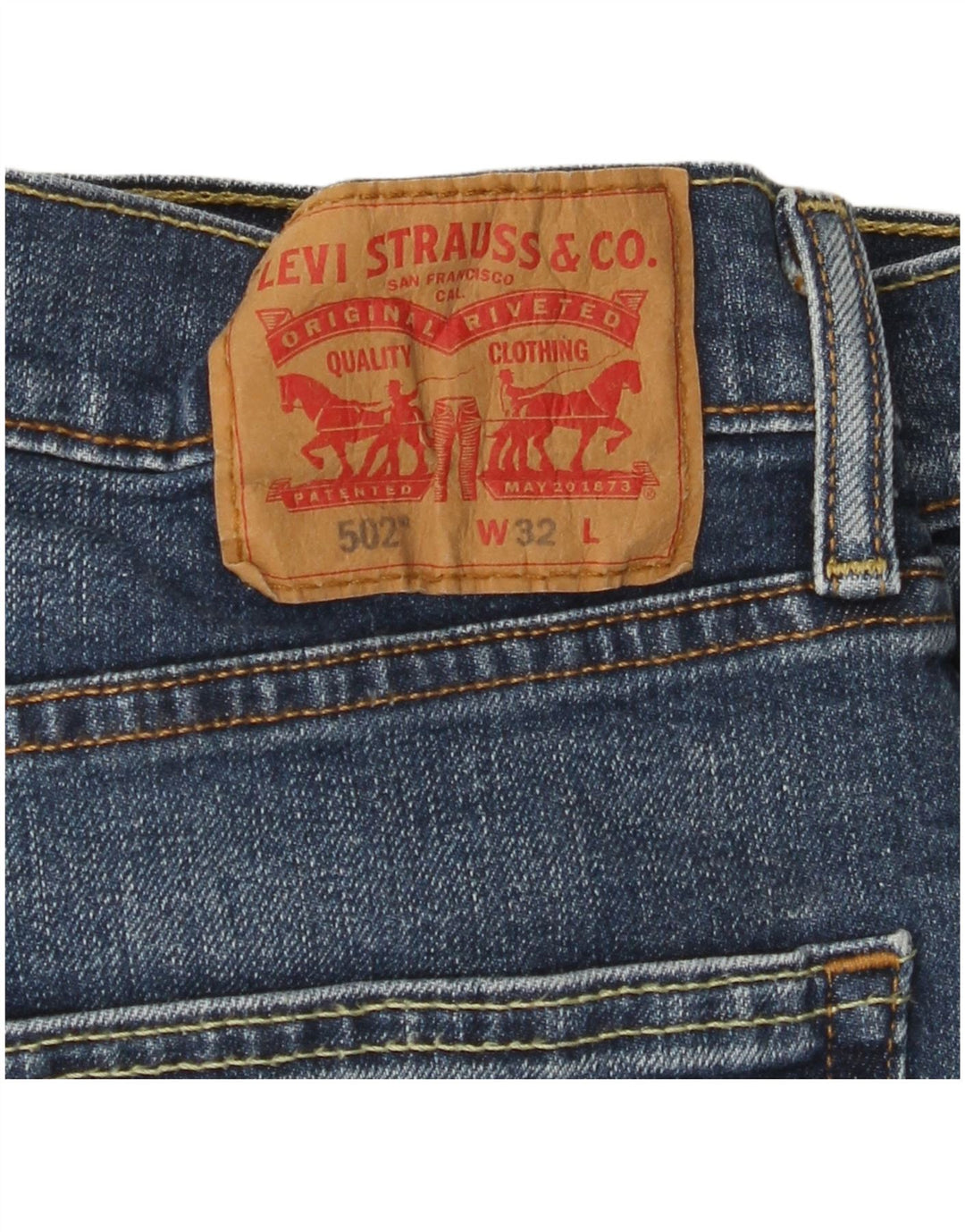 Męskie spodenki jeansowe LEVI'S 502 W32 Średnioniebieskie, bawełniane