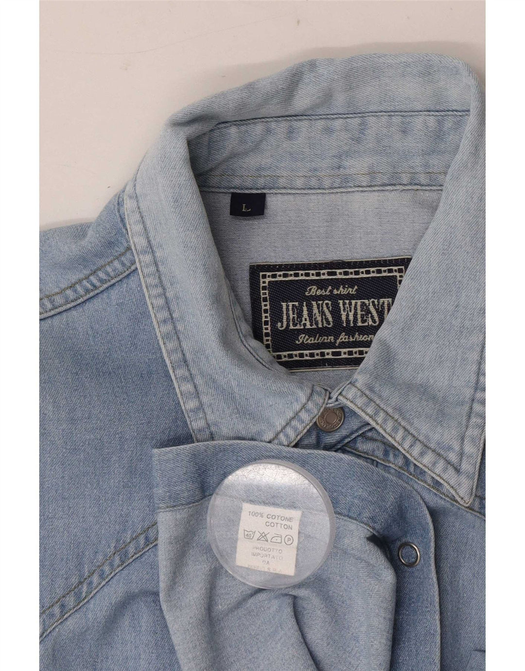 Męska koszula dżinsowa w stylu vintage, duża, niebieska, bawełniana