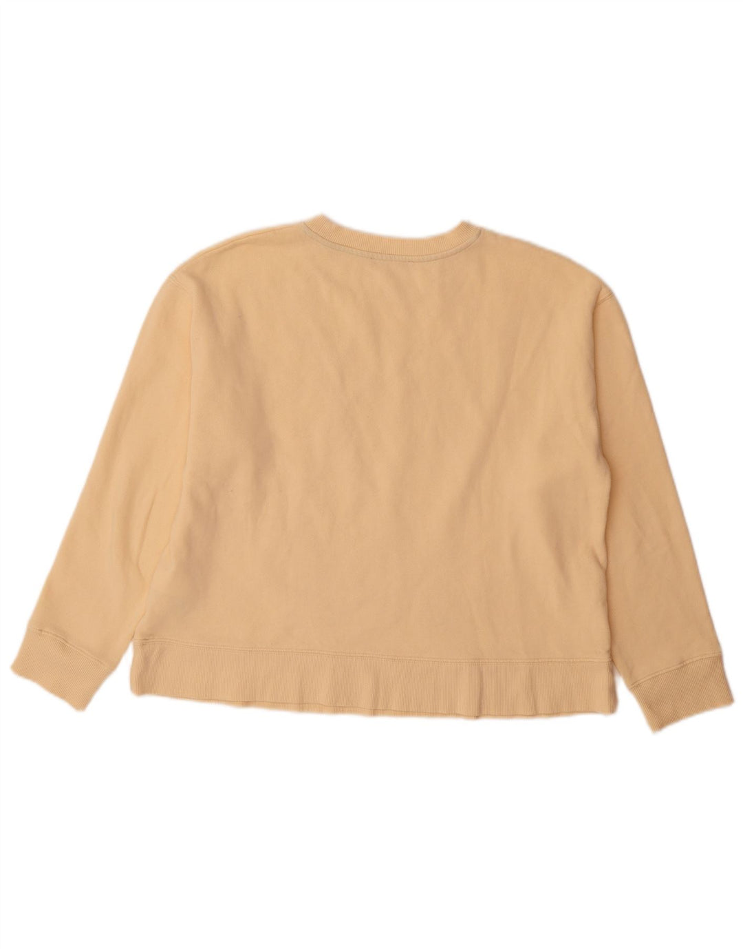 ZARA Womens Graphic Sweatshirt Jumper UK 14 Medium Beige Cotton
