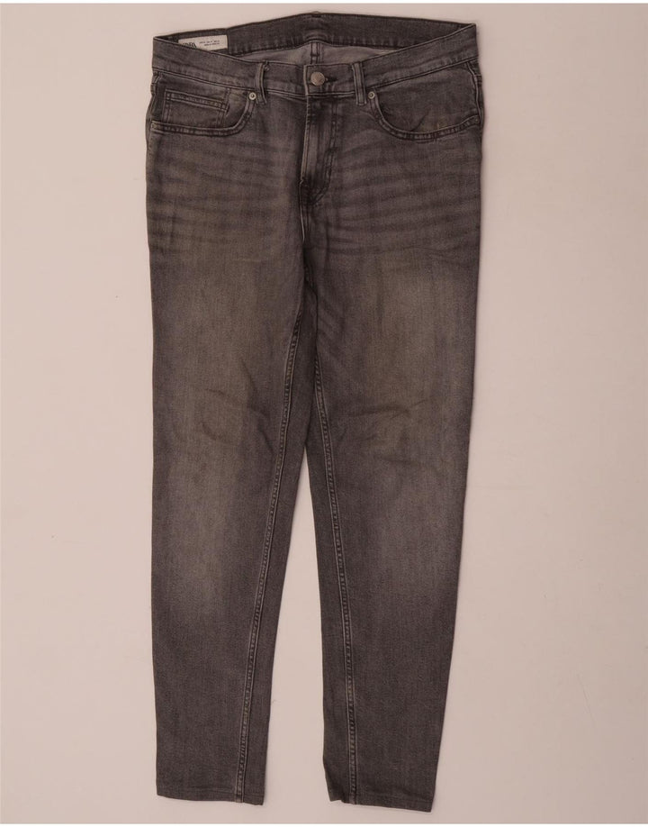 Męskie jeansy slim fit Zara EU 42 Large W32 L30 Szara bawełna