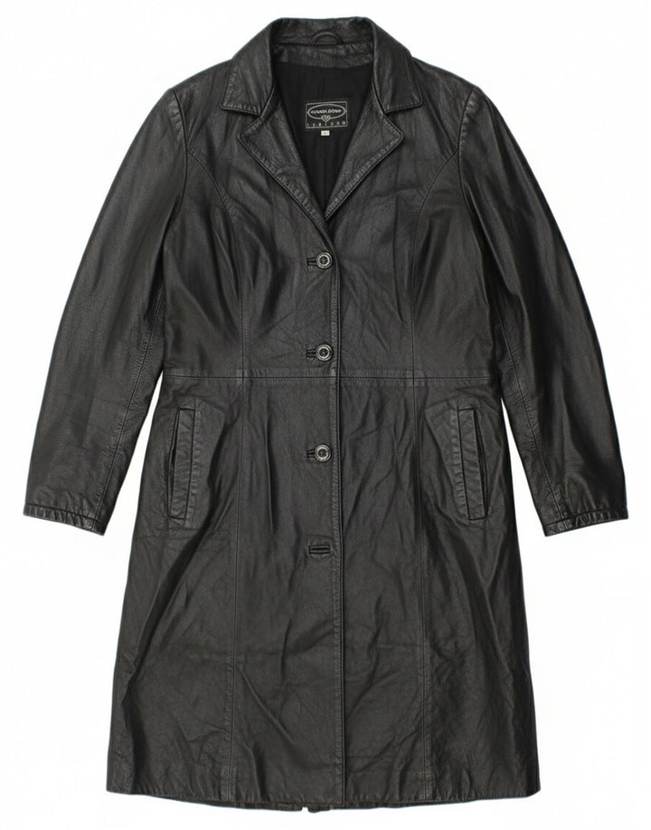 Damski płaszcz skórzany Roberta Ferrini IT 44 Średnia czarna skóra