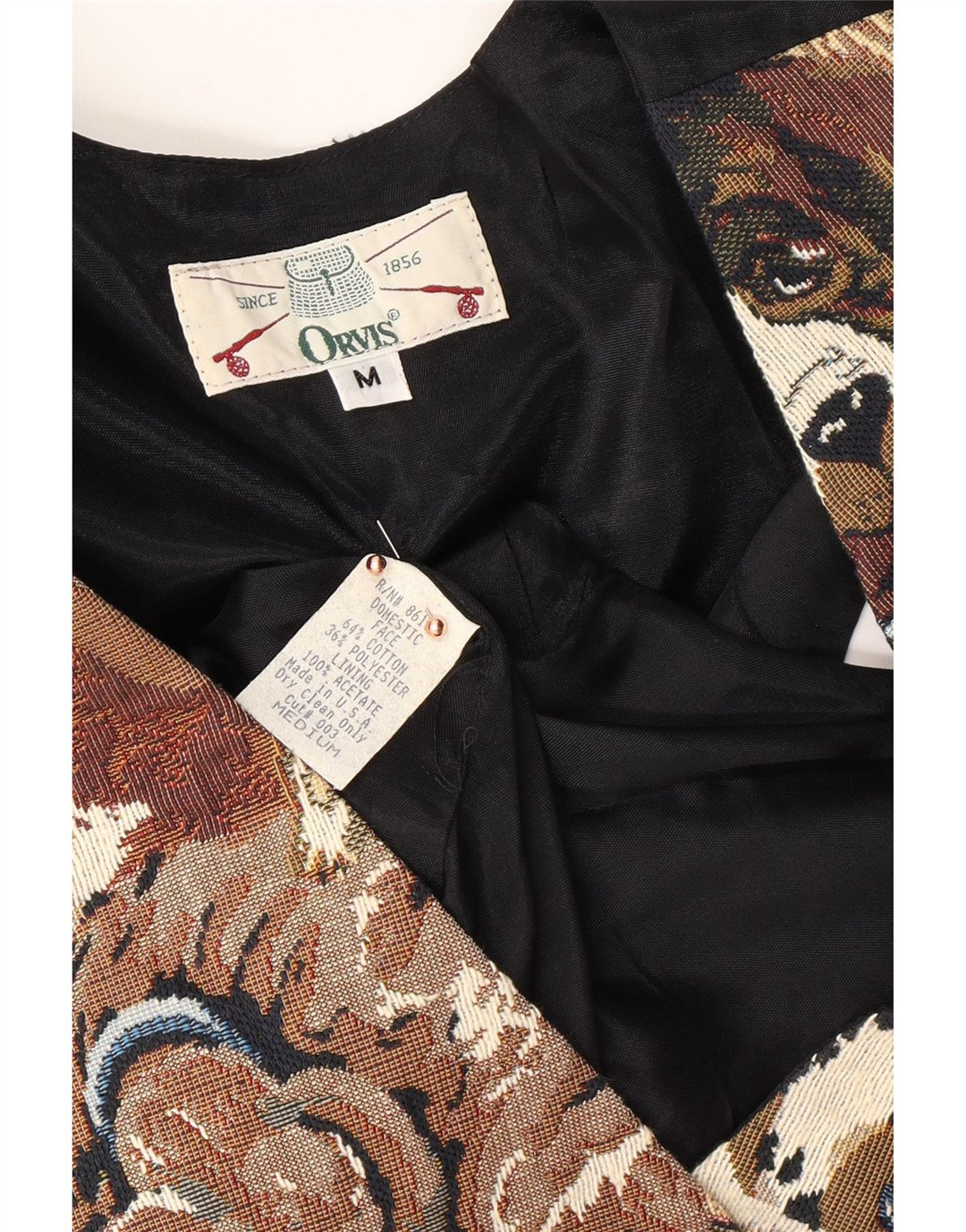 ORVIS Kamizelka damska UK 14 Średnia, wielobarwna bawełna z nadrukiem zwierzęcym