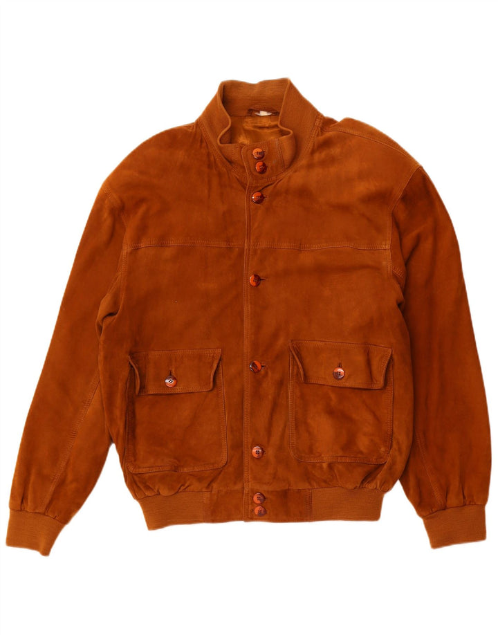 Męska zamszowa kurtka bomberka VINTAGE EU 52 XL w kolorze beżowym