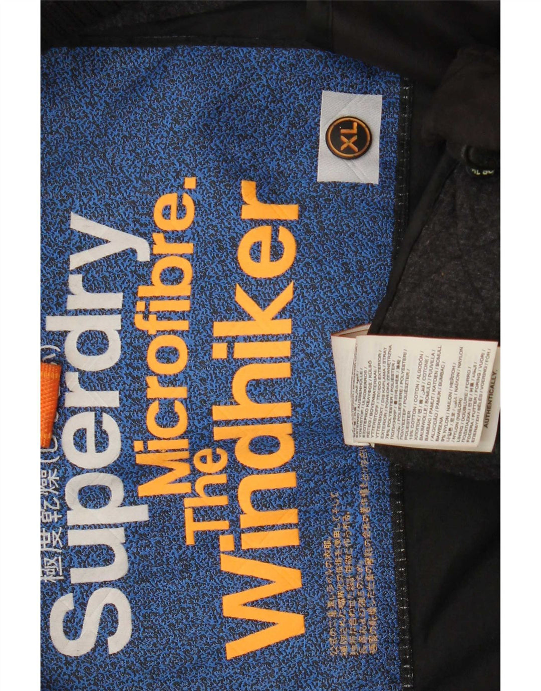 Męska pikowana kurtka Superdry The Windhiker UK 42 XL, czarny poliester