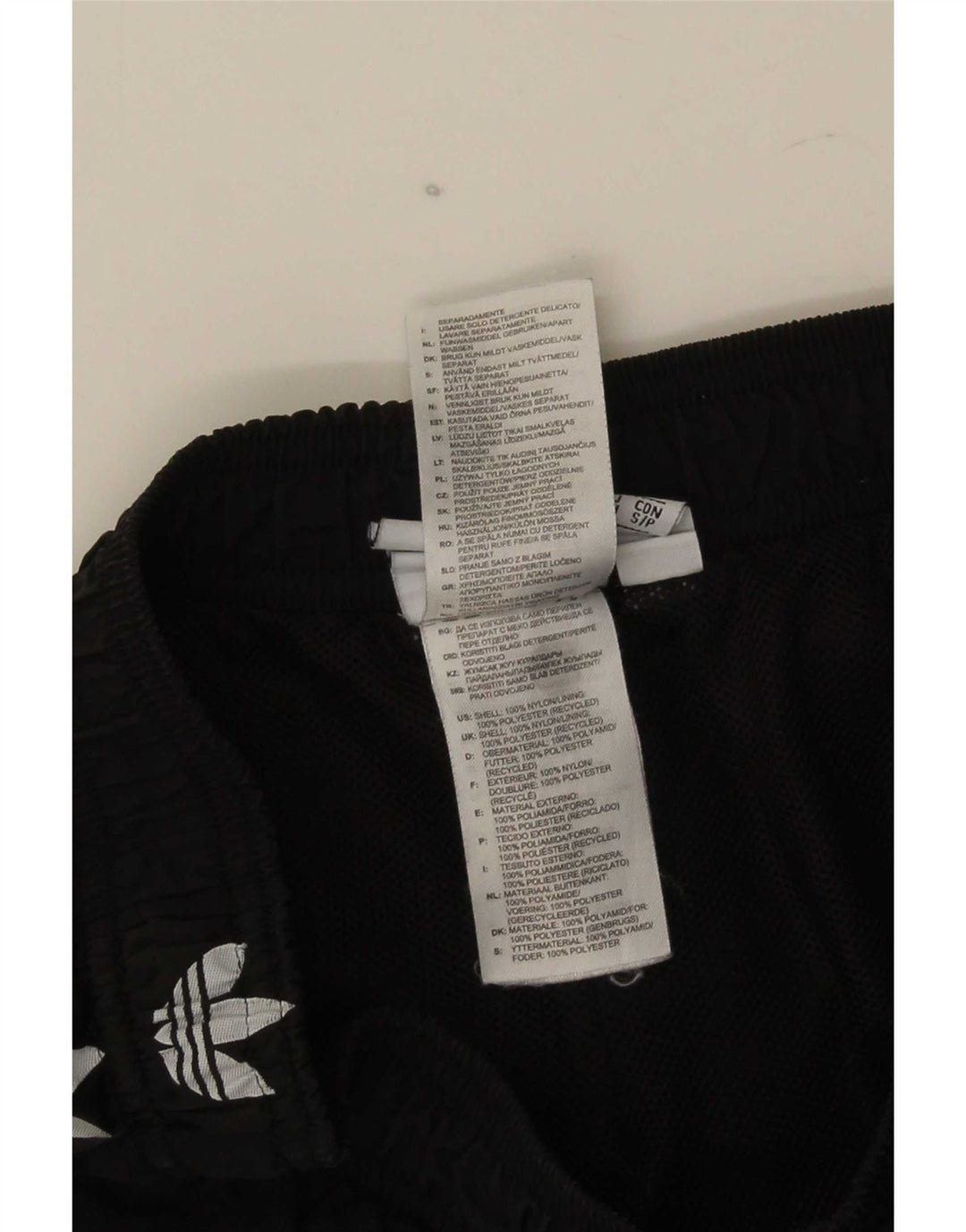 Męskie spodenki sportowe Adidas z grafiką, małe, czarne, poliestrowe