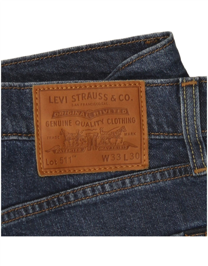 Męskie jeansy Levi's 511 Slim W33 L30 Niebieska bawełna