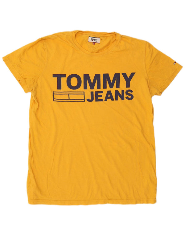 Męska koszulka z grafiką Tommy Hilfiger Top XL, żółta bawełna