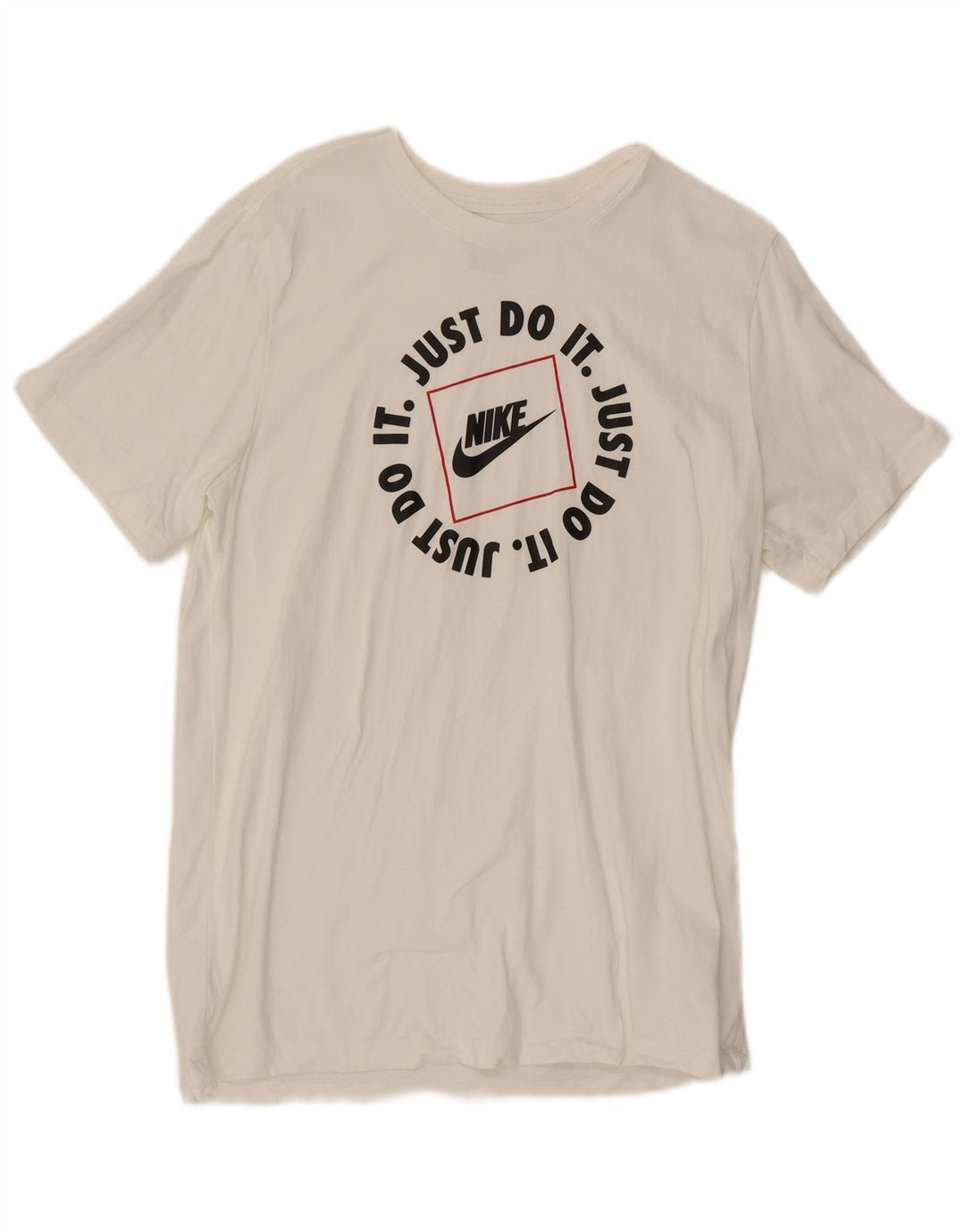 NIKE Mens Graphic T-Shirt Top Large White Cotton