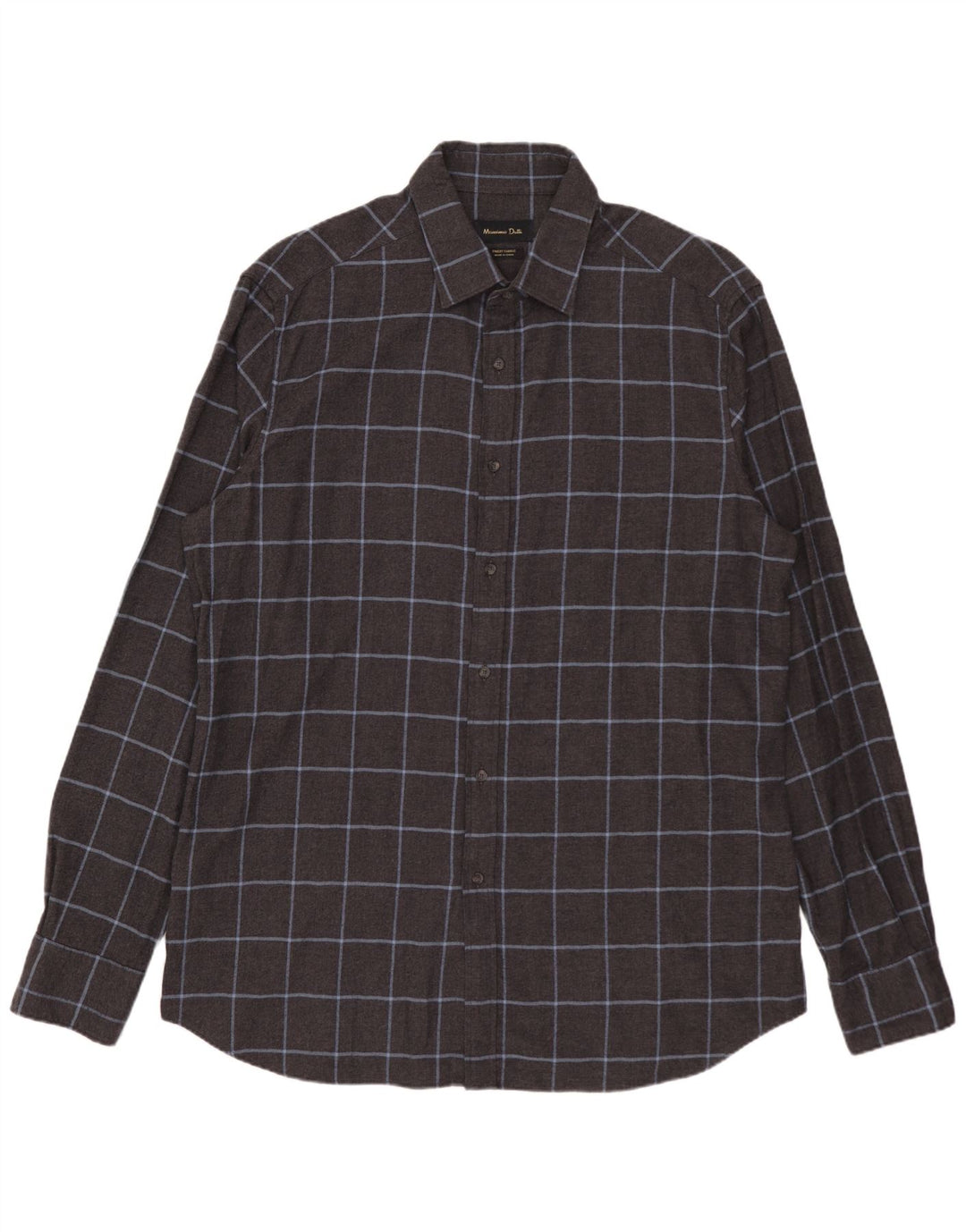 MASSIMO DUTTI Męska koszula flanelowa XL, bawełniana, szara krata