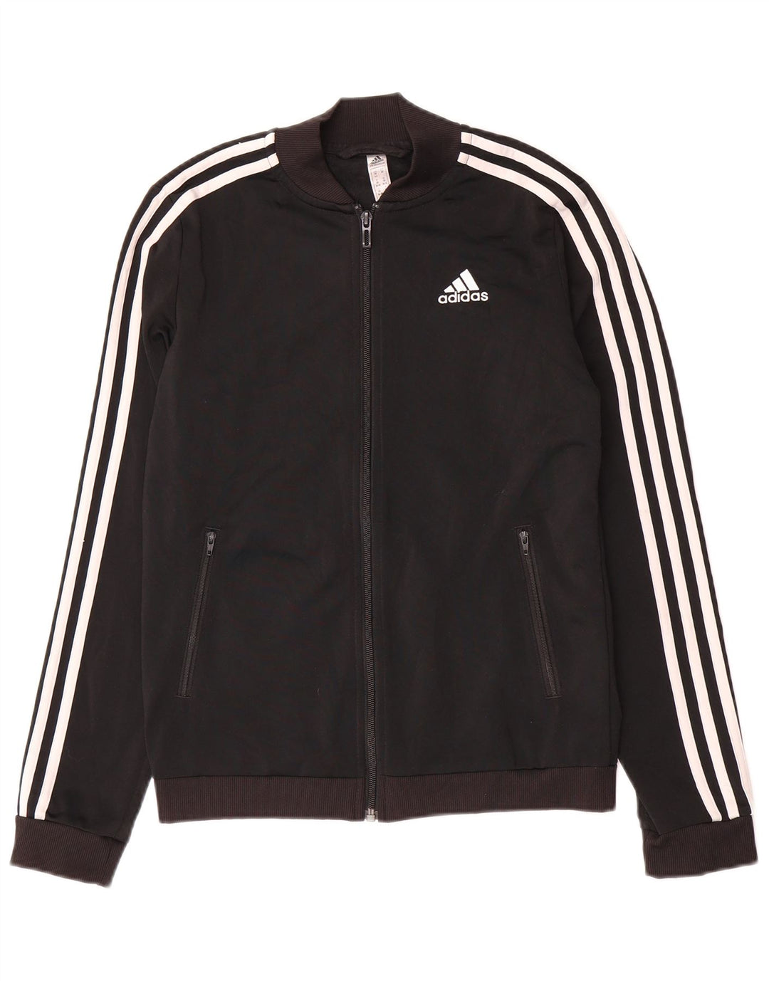 ADIDAS Womens Tracksuit Top Jacket UK 4/6 XS Black Polyester