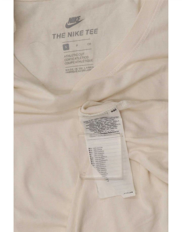Męski T-shirt Nike o sportowym kroju, mały, biały, bawełniany