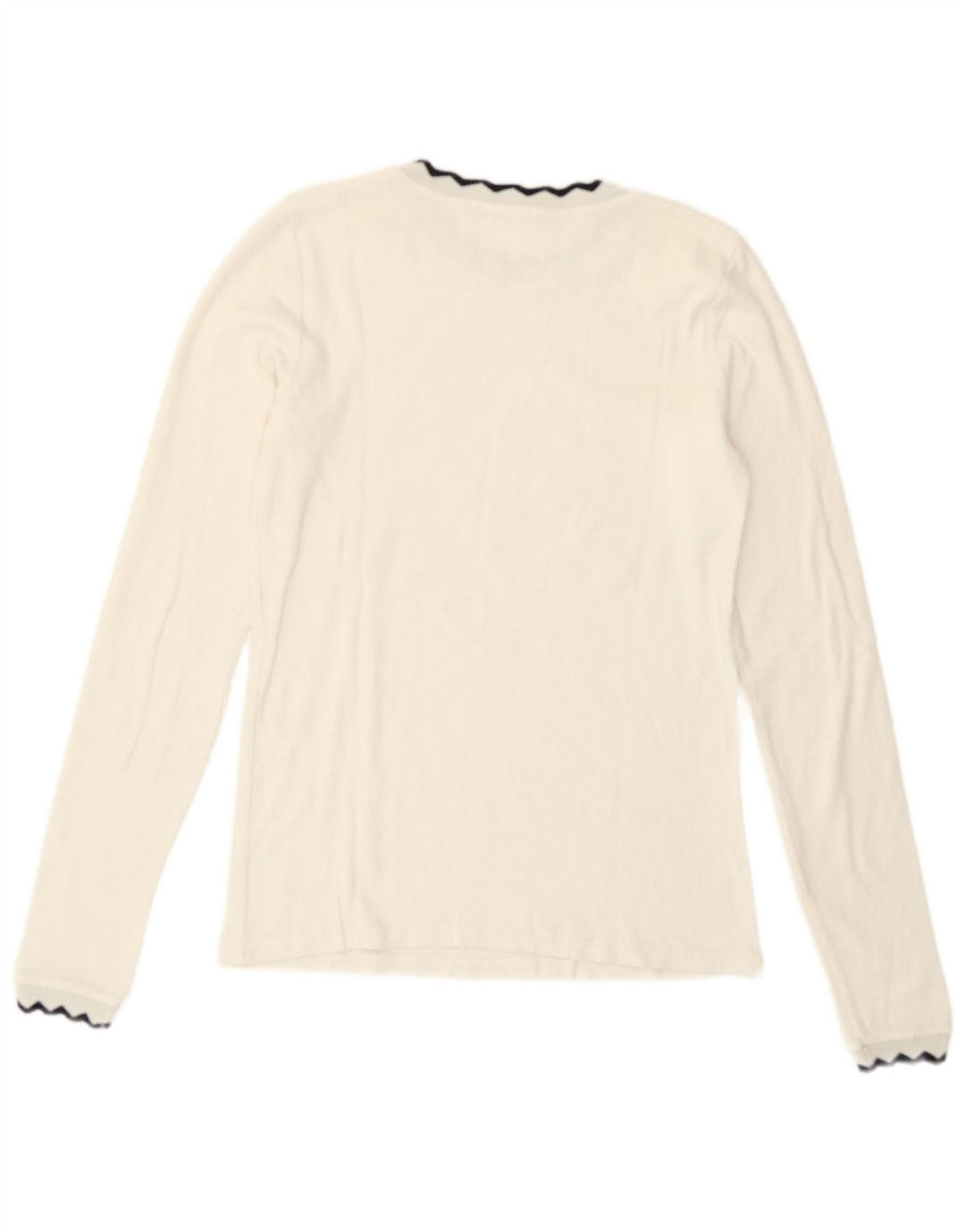 Damski krótki top Zara z długim rękawem UK 12, średni biały