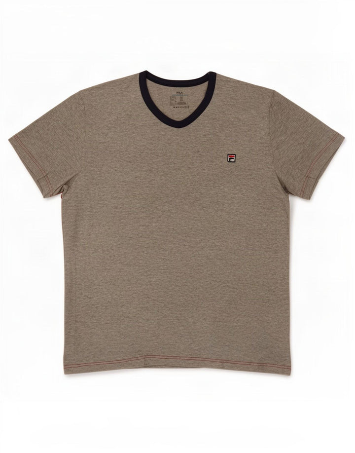 T-shirt męski Fila, duży, szary, z bawełny w plamki