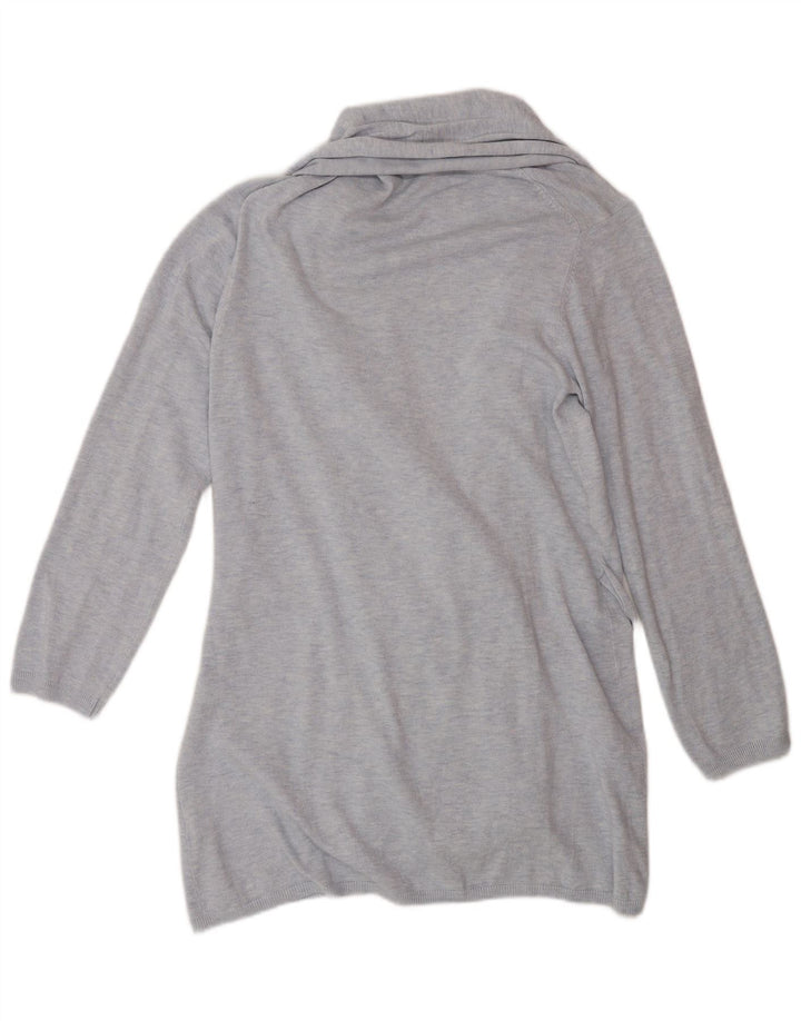 Damski sweter o przedłużonym fasonie Zara UK 14, średni niebieski, wiskoza