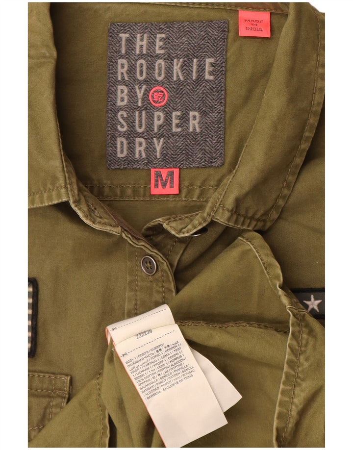 Damska koszula graficzna Superdry UK 14, średnia bawełna khaki
