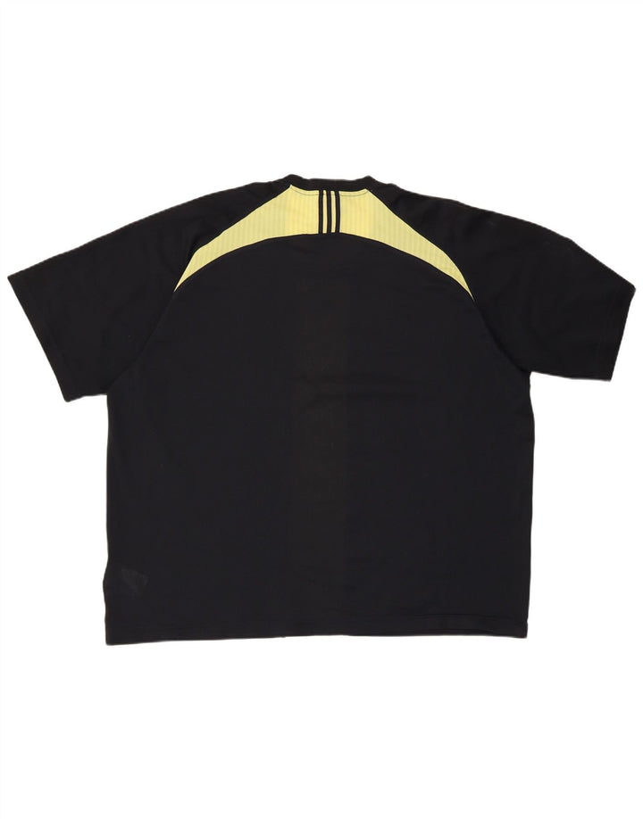 Męski T-shirt ADIDAS Climacool Top 2XL Czarny poliester z blokami kolorów