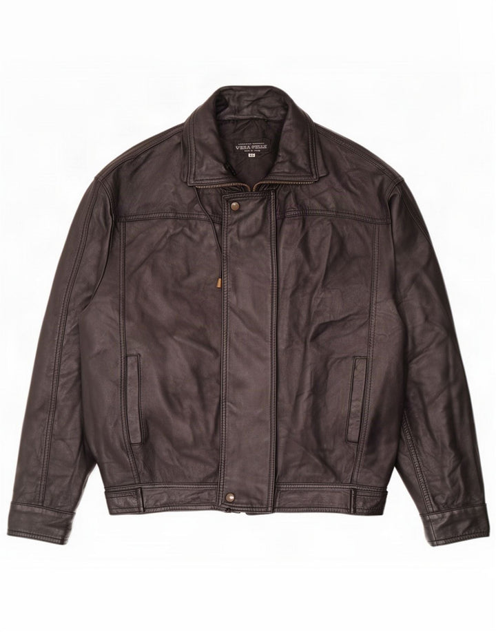 Męska kurtka skórzana vintage IT 48 Medium Black