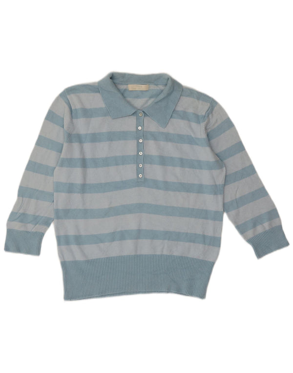 Marks & Spencer Damski sweter polo UK 16, duże niebieskie paski