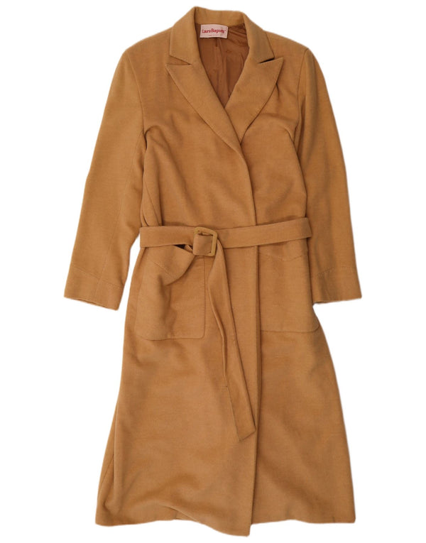 LAURA BIAGIOTTI Womens Overcoat IT 46 Large Beige Wool