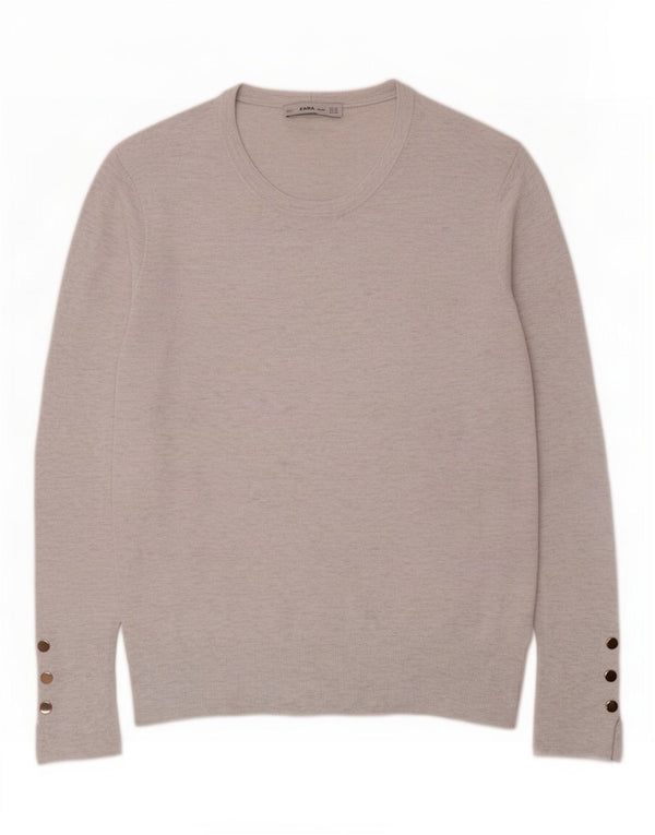 Zara Womens Boat Neck Jumper Sweater UK 20 2XL Grey
