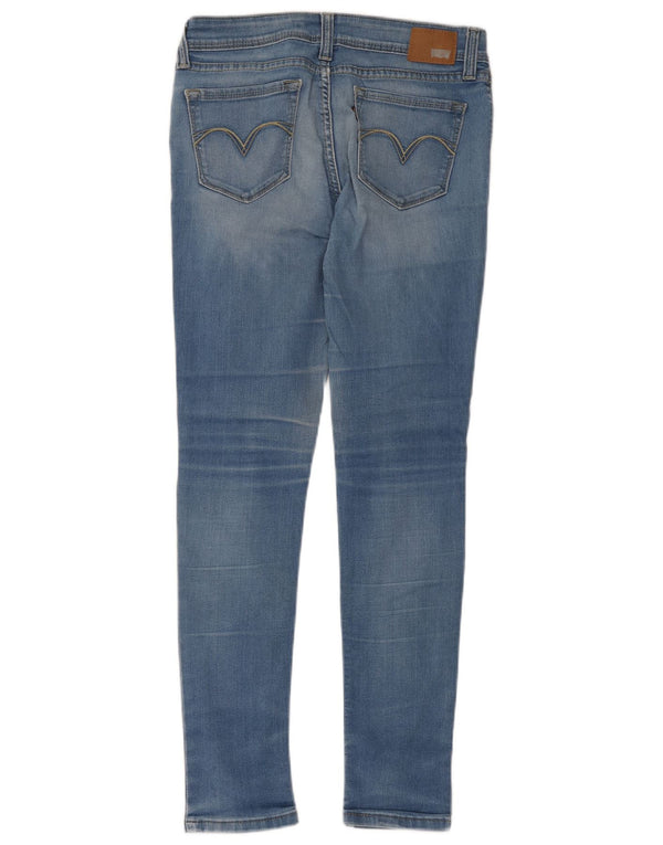 Damskie dżinsy rurki Levi's Demi Curve z niską talią W29 L32 Niebieska bawełna