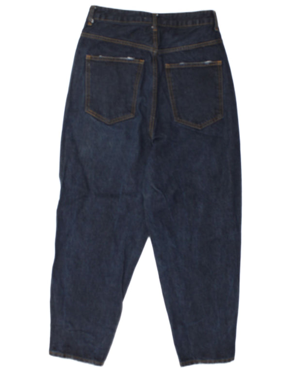 Damskie jeansy Zara Cropped z wysokim stanem EU 38 Small W28 L24 Granatowe