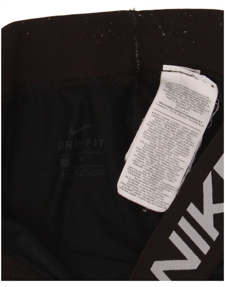 Damskie legginsy Nike Dri Fit Graphic UK 14, duże, czarne, poliestrowe