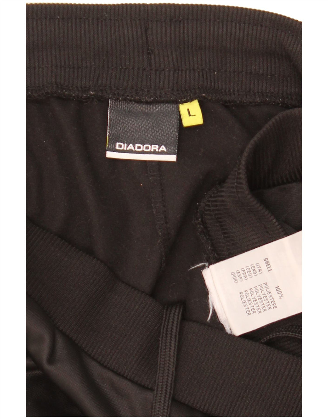 Damskie spodnie dresowe Diadora UK 14, duże, czarne, poliestrowe