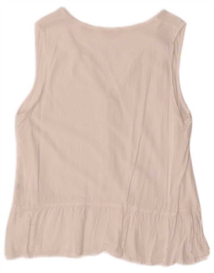 Damska bluzka bez rękawów Levi's Top UK 10 Small White Rayon
