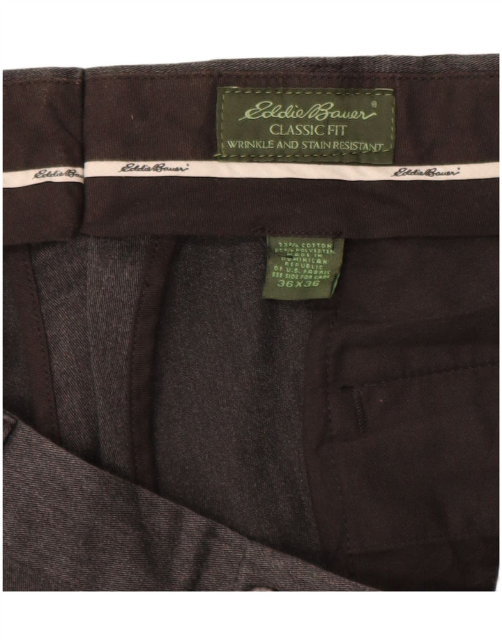 Męskie spodnie chino o klasycznym kroju EDDIE BAUER W36 L36 Szara bawełna