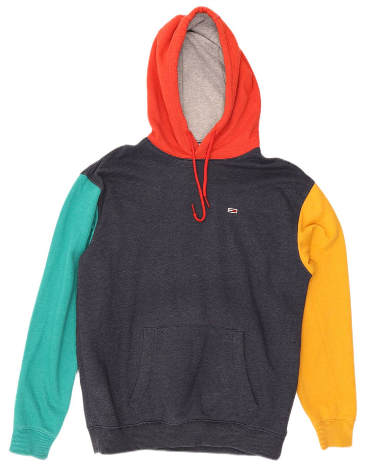 Męski sweter z kapturem Tommy Hilfiger, średni granatowy, bawełniany blok kolorów