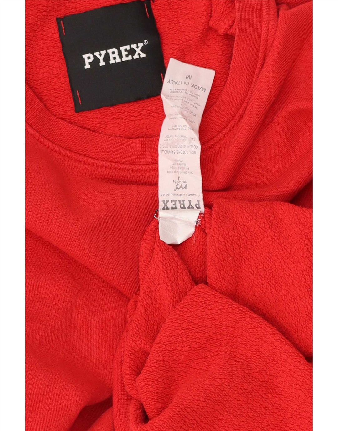 Męska bluza z grafiką Pyrex, średnio czerwona, bawełniana