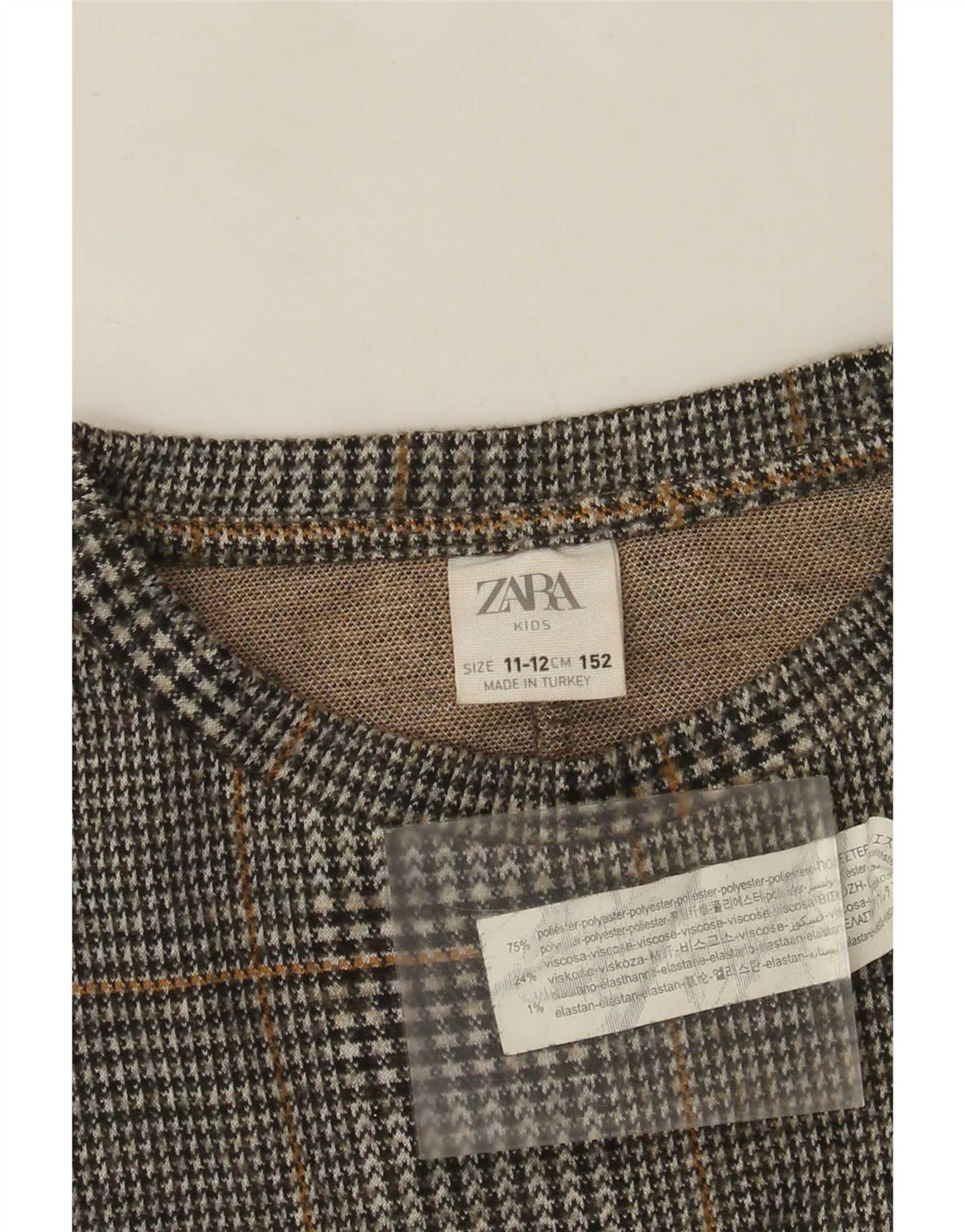 Bluza dziewczęca Zara, 11-12 lat, szara, poliestrowa krata