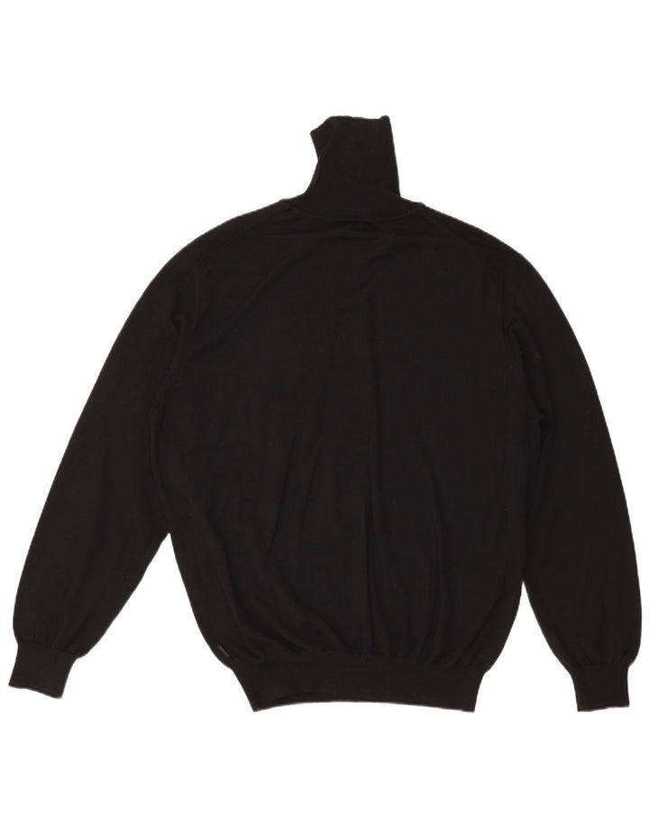 Męski sweter z golfem Hugo Boss 2XL, czarna wełna
