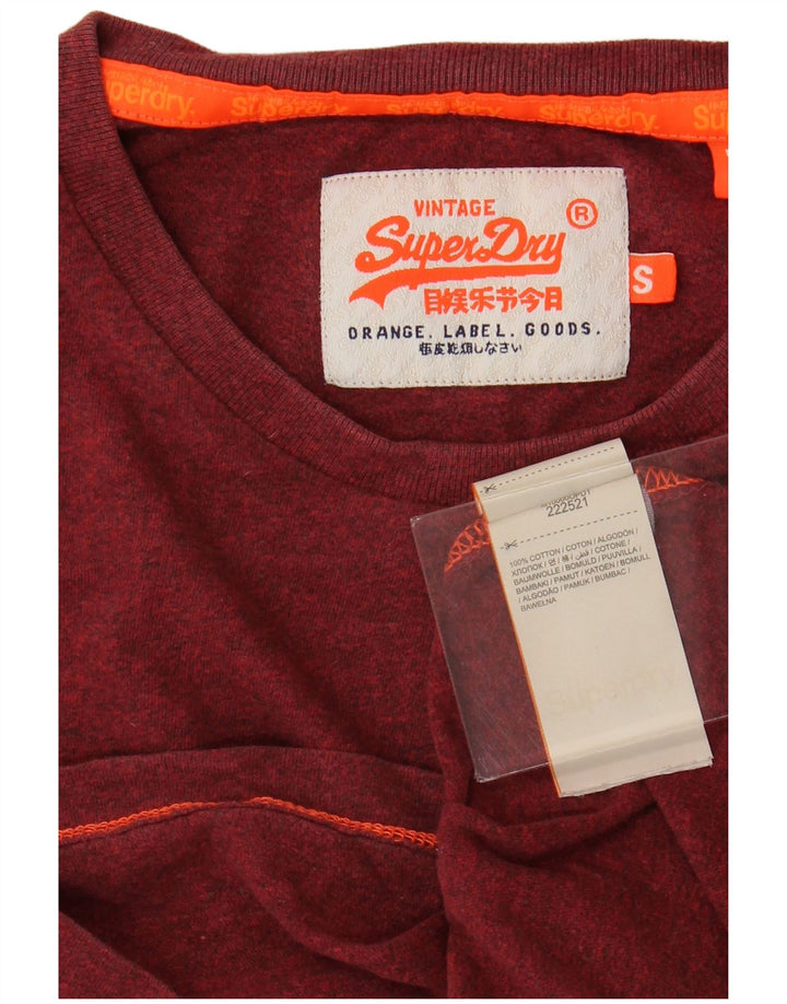 SUPERDRY Męski T-shirt Top Mały Czerwony Bawełniany Nakrapiany