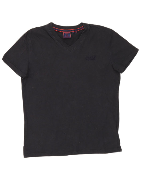 T-shirt damski Superdry Top UK 16, duży, granatowy, bawełniany