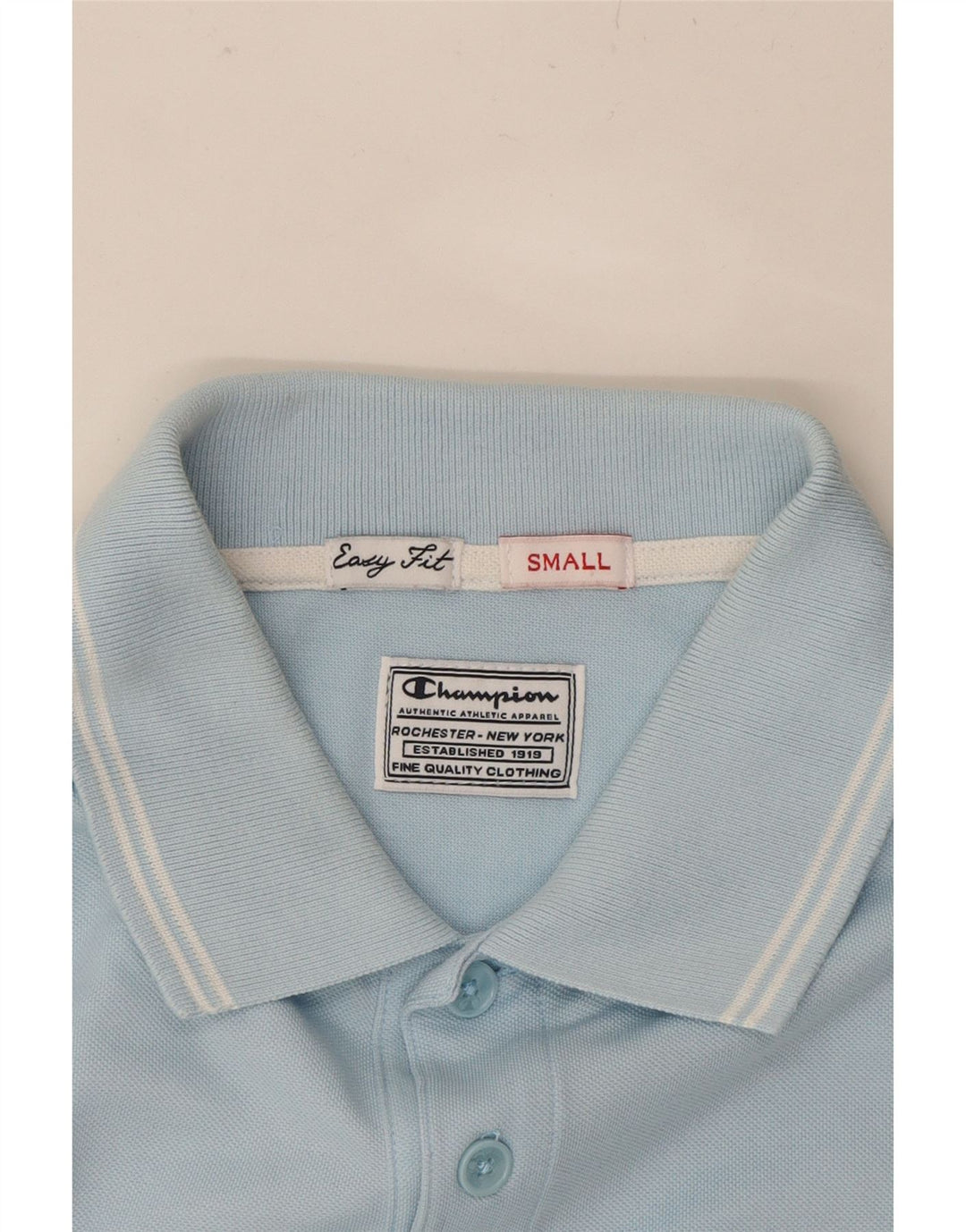 CHAMPION Mens Polo Shirt Small Blue Cotton Vintage Champion and Second-Hand Champion from Messina Hembry 
